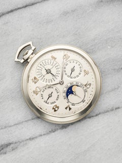 Vintage 1920s Audemars Piguet Perpetual Cal. Moonphase Pocket 18K WG Manual 46mm