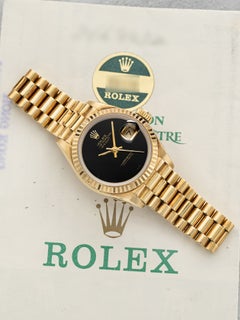 Vintage 1985 Rolex Lady Datejust 69178 18K Yellow Gold Onyx Stone Dial Auto 26mm