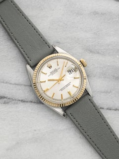 Vintage 1973 Rolex Datejust 1601 Two-Tone Silver Sunburst Dial Auto 36mm
