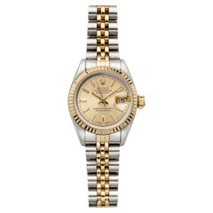 Vintage 1989 Rolex Lady Datejust 69173 Two-Tone Champagne Dial Auto 26mm
