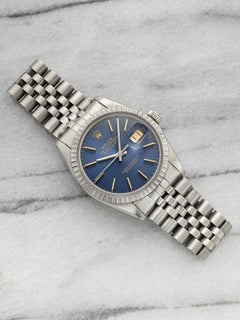 Vintage 1979 Rolex Datejust 16030 Steel Blue Sunburst Gold Index Dial Auto 36mm