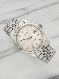 Vintage 1975 Rolex Datejust 1603 Stainless Steel Silver Sunburst Dial Auto 36mm