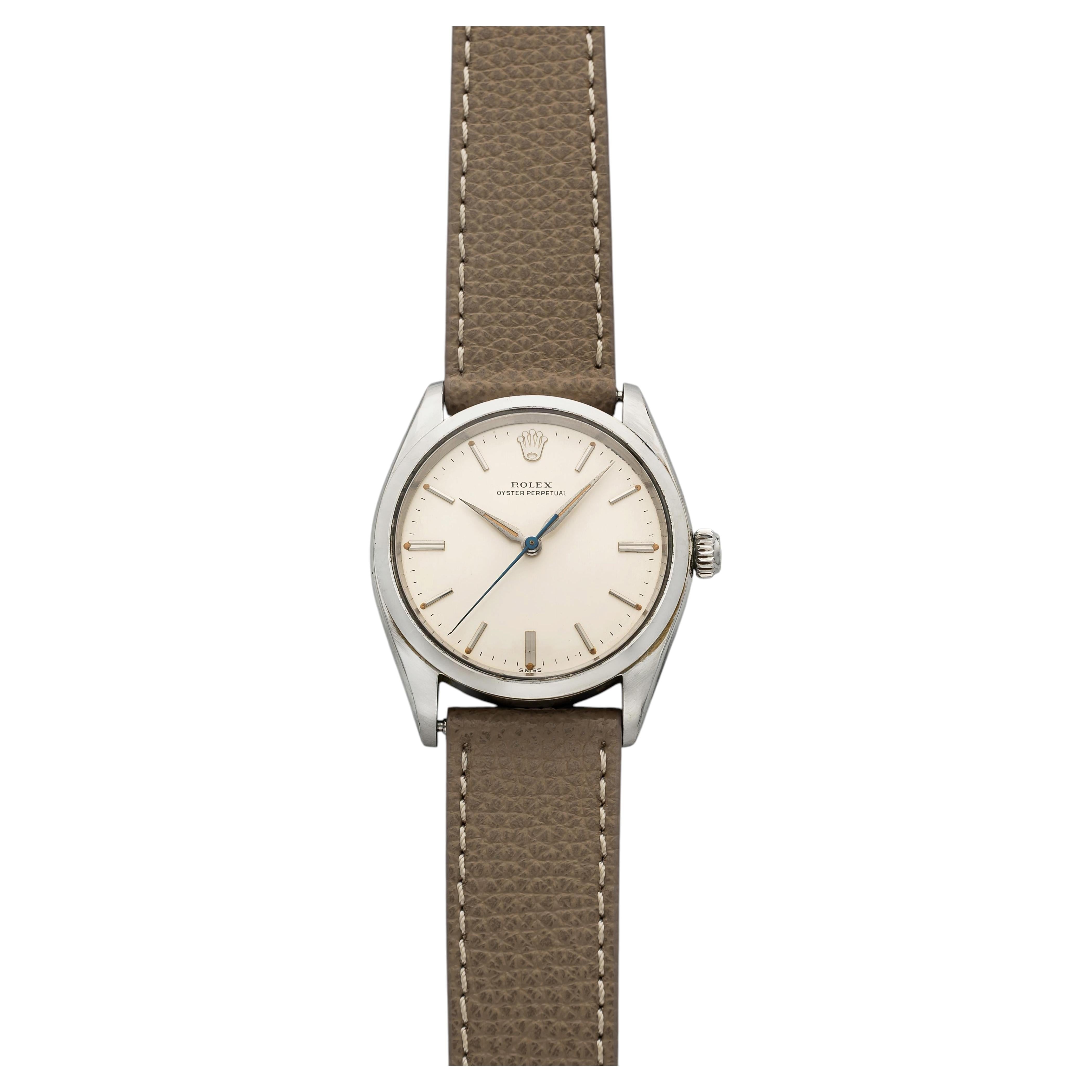1960 Rolex Oyster Perpetual 5552 Stainless Steel Silver Dial Automatic 34mm For Sale