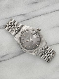 Vintage 1973 Rolex Datejust 1603 Stainless Steel Grey Dial Automatic 36mm