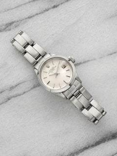 Vintage 1967 Rolex Lady Oyster Perpetual Date 6519 Steel Silver Dial Auto 25mm