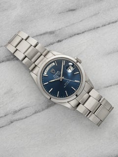 1982 Tudor Prince Date-Day 94500, Edelstahl, blaues Zifferblatt mit Sunburst-Finish, Automatikwerk, 36 mm