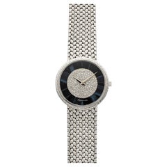 Piaget 12343D2 vintage degli anni '80, oro bianco 18 carati, quadrante con diamanti "Hawkeye", movimento automatico, 34 mm