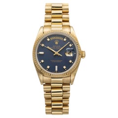 Vintage 1979 Rolex Day-Date 18038 18K Yellow Gold Purple Diamond Dial Auto 36mm