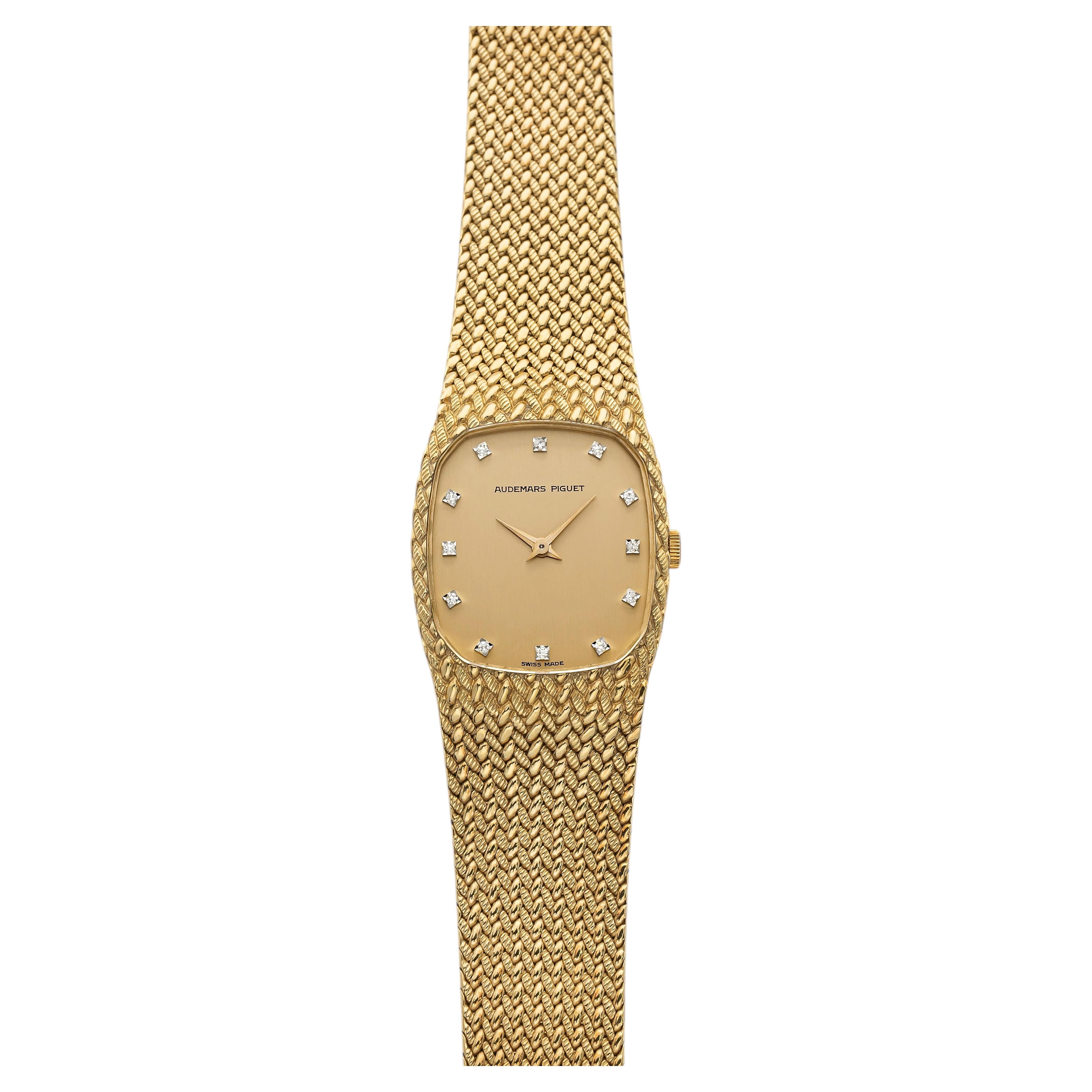 Vintage 1970s Audemars Piguet Ellipse 18K YG Diamond Sapphire Dial ...