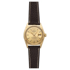 Vintage 1964 Rolex Datejust 1601 18K YG Champagne Dauphine Hands Auto 36mm