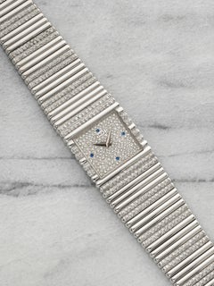 Vintage 1980s Piaget 9131C503 18K WG Diamond Sapphire Dial Manual 24mm