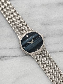 Vintage 1980s Audemars Piguet Octagonal 18K WG Hawk's Eye Diamond Manual 30mm