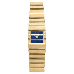 Piaget Polo de los años 80, modelo 7131 C 701, de oro amarillo de 18 quilates, con esfera de lapislázuli, mecanismo de cuarzo, 25 mm