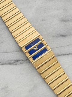 Piaget Polo de los años 80, modelo 7131 C 701, de oro amarillo de 18 quilates, con esfera de lapislázuli, mecanismo de cuarzo, 25 mm