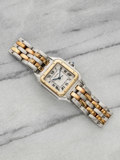 Vintage 1990s Cartier Panthere 183949 Two-Tone Cream Roman Dial Quartz 27mm