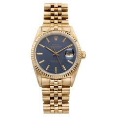 Vintage 1978 Rolex Datejust 16018 18K Yellow Gold Purple Dial Automatic 36mm
