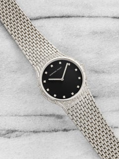 Vintage 1980s Audemars Piguet Round Cobra 18K WG Blue Diamond Dial Manual 31mm