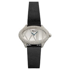Vintage 1990s Chopard Montres Dame "Cat Eye" 13/7146/403 18K WG Diamond 53mm