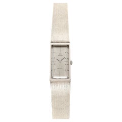 Vintage 1970s Omega De Ville "Grima" 18K White Gold Silver Dial Manual 20mm