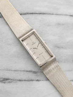 Vintage 1970s Omega De Ville "Grima" 18K White Gold Silver Dial Manual 20mm