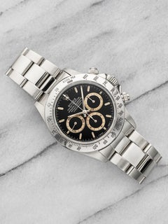 Rolex Daytona 16520 Patrizzi vintage de 1993, acier inoxydable, cadran noir, remontage automatique, 40 mm