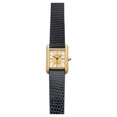 Vintage 1970s Cartier Lady Must de Cartier Tank 366001 Vermeil White Dial 20mm