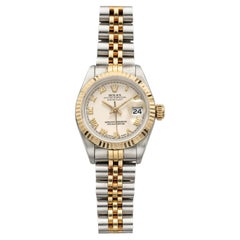 Vintage 1988 Rolex Lady Datejust 69173 Two-Tone Cream Roman Dial Auto 26mm