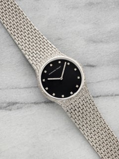 Vintage 1970s Audemars Piguet Cobra 18K White Gold Blue Diamond Dial Manual 33mm