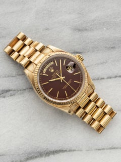 Vintage 1979 Rolex Day-Date 18038 18K YG Red Oxblood Stella Dial Auto 36mm