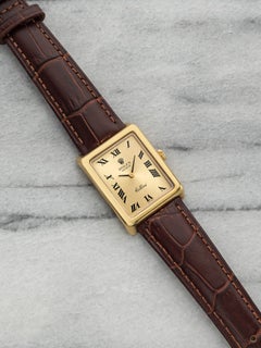 Vintage Rolex Cellini 4105 aus dem Jahr 1976, 18 Karat Gelbgold, champagnerfarbenes Zifferblatt mit römischen Ziffern, Handaufzug, 23 mm