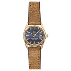 Vintage 1979 Rolex Oyster Perpetual Date 1503 14K YG Purple Dial Auto 34mm