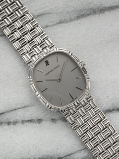 Vintage Audemars Piguet Puzzle Finish 90s Silver Dial Manual Wind 18K Gold 28mm