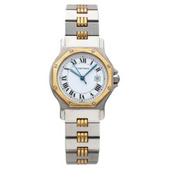 Vintage Cartier Santos Octagon 2966 Two-Tone Auto White Roman Dial 29mm