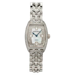 2000s Franck Muller Cintree Curvex 1750S6PMCD Manual 18K WG Diamond MoP 25mm