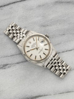 Vintage 1981 Rolex Datejust 16014 Stainless Steel Silver Linen Dial Auto 36mm