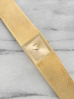 Vintage 1980s Piaget Ultra Thin Integrated 18K YG Champagne Dial Manual 23mm