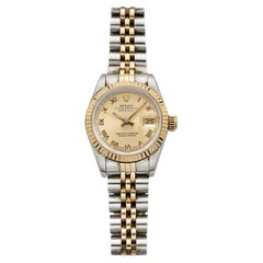Vintage 1990 Rolex Lady Datejust 69173 Two-Tone Champagne Roman Dial Auto 26mm