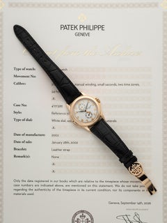 2002 Patek Philippe Travel Time 5134 Manual 18K Rose Gold White Dial 38mm