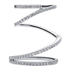  Diamond White Gold Spiral Hinge Ring