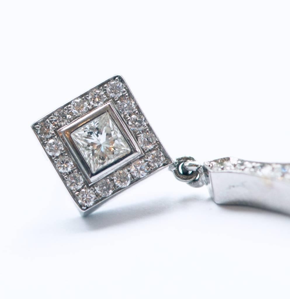 Art Deco Style Diamond Earrings In New Condition In New York, NY