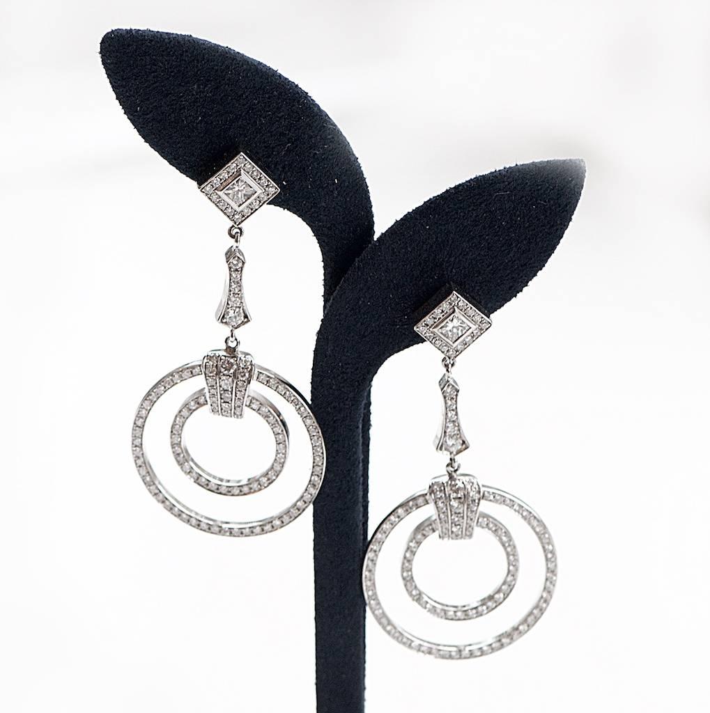 Art Deco Style Diamond Earrings 1