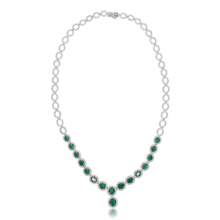 Emerald Diamond Necklace For Sale at 1stDibs
