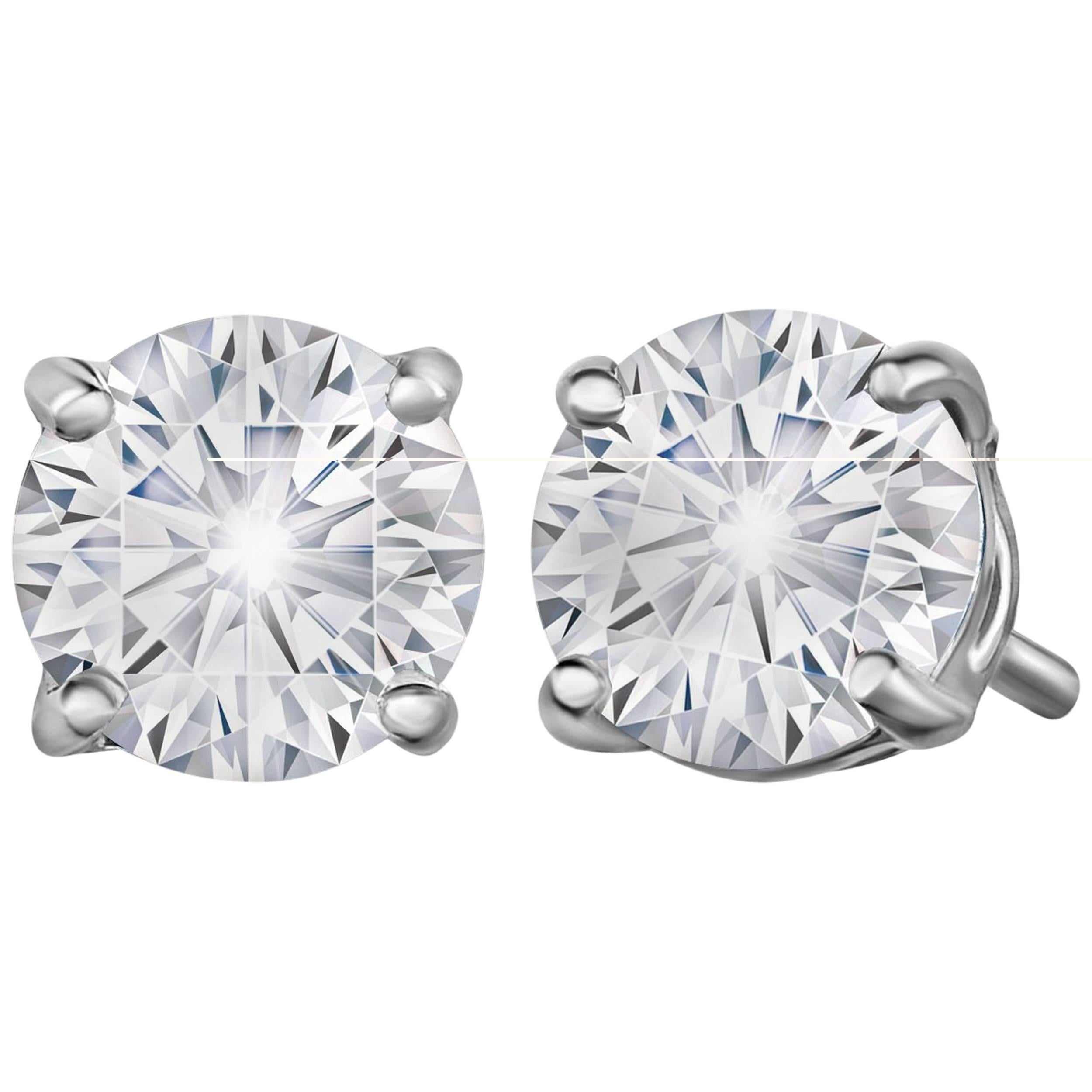 Marisa Perry 80 Point Forevermark Diamond Studs in Platinum For Sale
