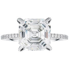 Marisa Perry Micro Pave 4 Carat Royal Asscher Diamond Ring