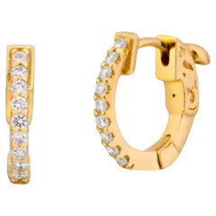 Boucles d'oreilles Huggie en or jaune 14 carats, 0.41 carats