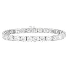 GIA-zertifiziert, je 1 Karat, Tennisarmband mit runden Diamanten aus 18 Karat Weißgold