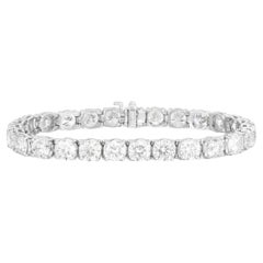 Pulsera tipo «tennis» con diamantes redondos de 1 quilate cada uno, certificada por el GIA, en oro blanco de 18 quilates