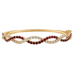 ADA Jewelry Armreif mit rotem Rubin, 14 Karat Gelbgold, 2,01 Karat