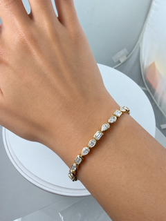 ADA Jewelry Mixed Shape Natural Diamond Bezel Bracelet in 14K Gold, 5.45 Carats