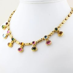 Vintage Bulgari Passo Doppio Gem Set Necklace
